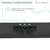 48 inch Ceramic Vanity Sink Top in Matte Black with 3 Holes