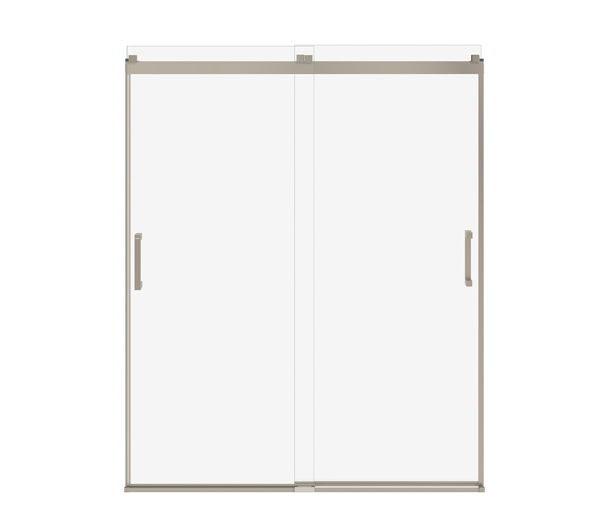 MAAX 135694-900-305-000 Revelation Square 56-59 x 70 ½-73 in. 8mm Bypass Shower Door for Alcove Installation with Clear glass in Brushed Nickel