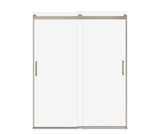 MAAX 135694-900-305-000 Revelation Square 56-59 x 70 ½-73 in. 8mm Bypass Shower Door for Alcove Installation with Clear glass in Brushed Nickel