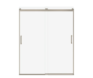 MAAX 135694-900-305-000 Revelation Square 56-59 x 70 ½-73 in. 8mm Bypass Shower Door for Alcove Installation with Clear glass in Brushed Nickel