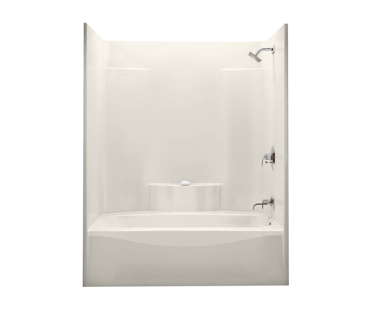 Aker TS-3660 AFR AcrylX Alcove Left-Hand Drain One-Piece Tub Shower in Biscuit