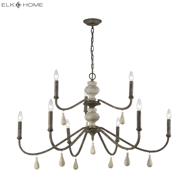 Elk D3960 French Connection 42'' Wide 9-Light Chandelier - Malted Rust