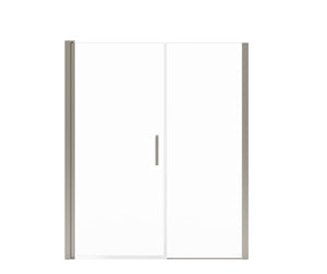 MAAX 138275-900-305-101 Manhattan 53-55 x 68 in. 6 mm Pivot Shower Door for Alcove Installation with Clear glass & Square Handle in Brushed Nickel