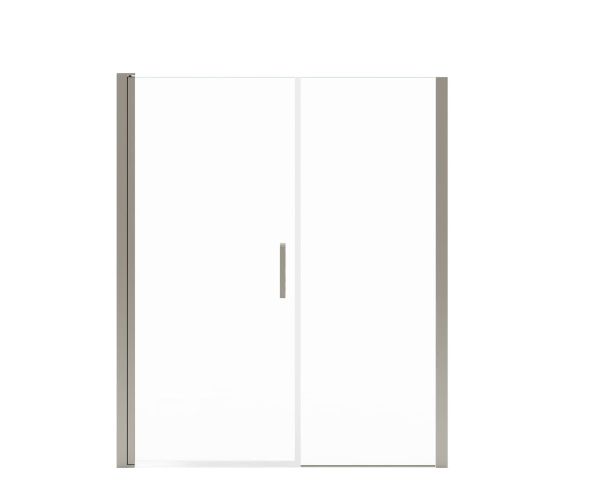 MAAX 138277-900-305-101 Manhattan 57-59 x 68 in. 6 mm Pivot Shower Door for Alcove Installation with Clear glass & Square Handle in Brushed Nickel