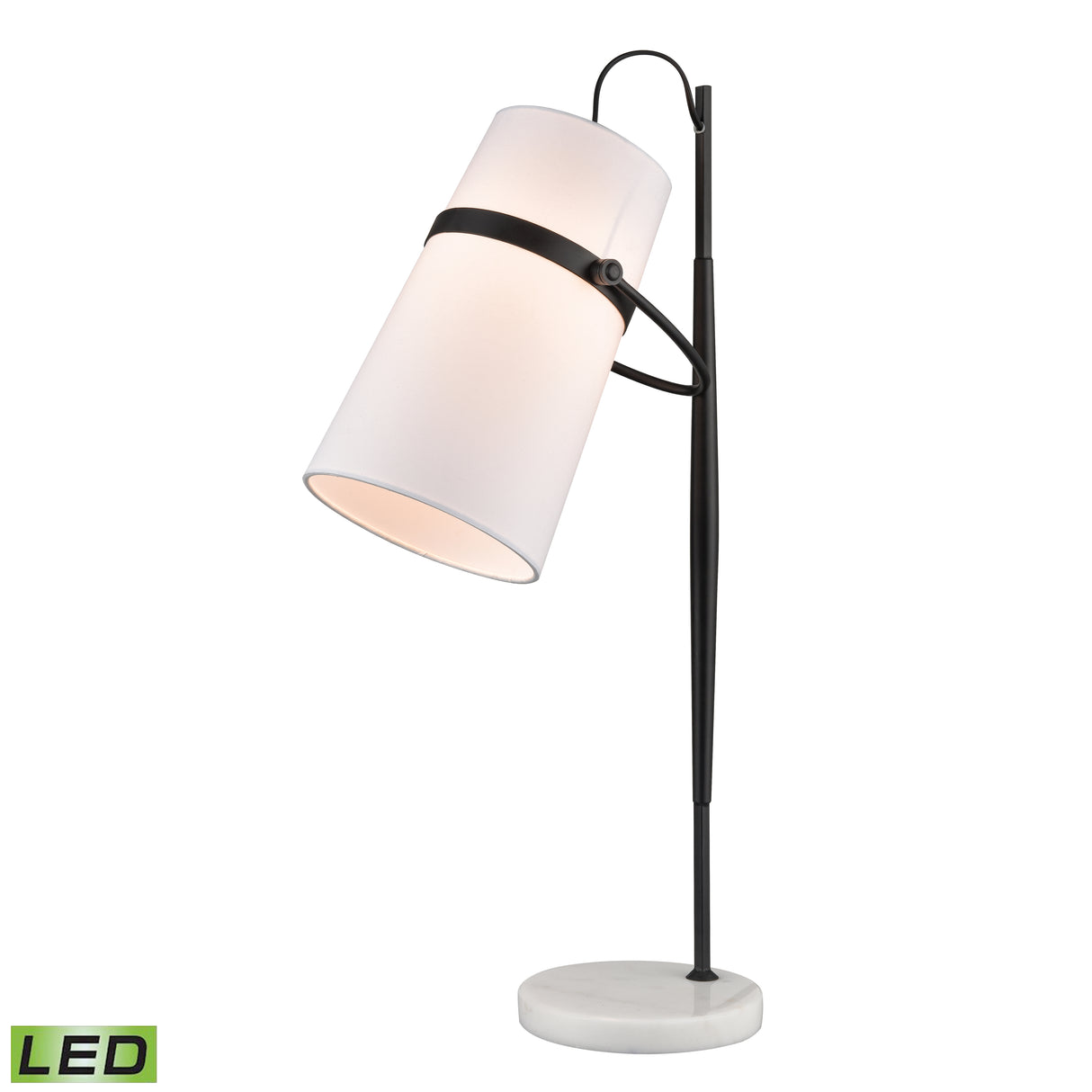 Elk D4191-LED Banded Shade 28'' High 1-Light Desk Lamp - Matte Black - Includes LED Bulb