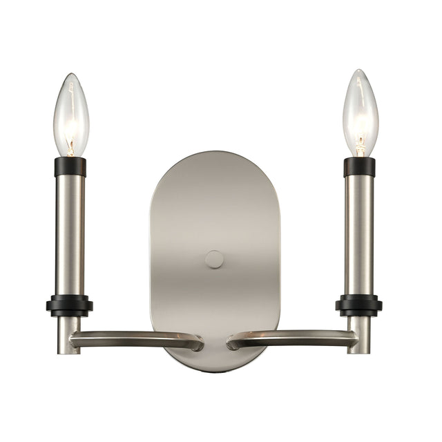 Elk D4339 Sunsphere 10'' High 2-Light Sconce - Satin Nickel