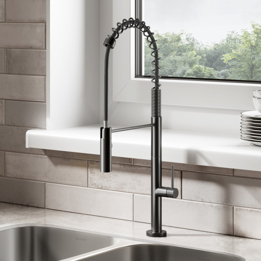 Chalet Single Handle, Pull-Down Kitchen Faucet in Matte Black