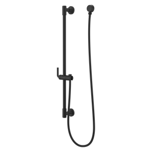 Modern Round 30 in. Slide Bar with 60 in. Hose in Matte Black