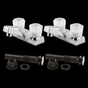 Pfirst Series 4 in. Centerset Lavatory Faucet Pro Pack with Acrylic Knobs in Polished Chrome