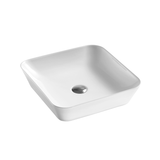 DAX Ceramic Square Bathroom Vessel Basin, White Glossy DAX-CL1468-WG