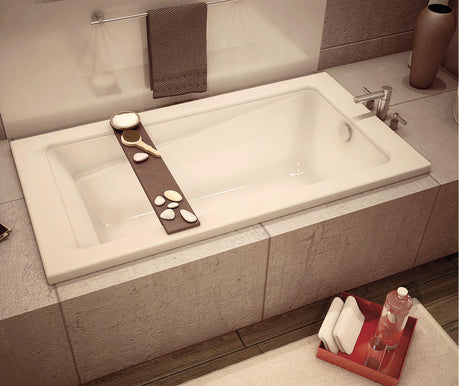 MAAX 105459-108-001-000 New Town 6032 Acrylic Drop-in End Drain Aerosens Bathtub in White