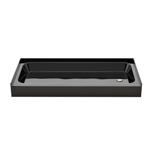 Voltaire 60 x 30 Shower Pan Base with Right Drain in Glossy Black
