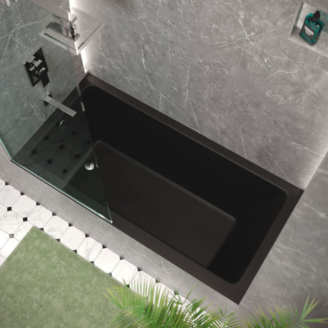 Voltaire 60" X 30" Left-Hand Drain Alcove Bathtub in Matte Black