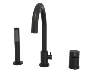 MAAX 10045541-340 Keros Deckmounted Tub Faucet with Handshower in Matte Black