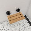 Black Matte 16" Wide Foldable Teak Shower Seat with Round Hardware