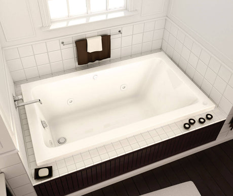 MAAX 101457-003-001-100 Pose 6032 Acrylic Drop-in End Drain Whirlpool Bathtub in White