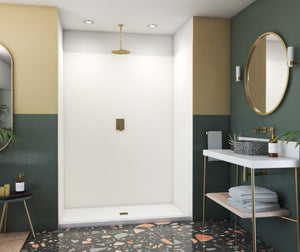 Swanstone SMMK84-4262 42 x 62 x 84 Swanstone Smooth Glue up Shower Wall Kit in White SMMK844262.010