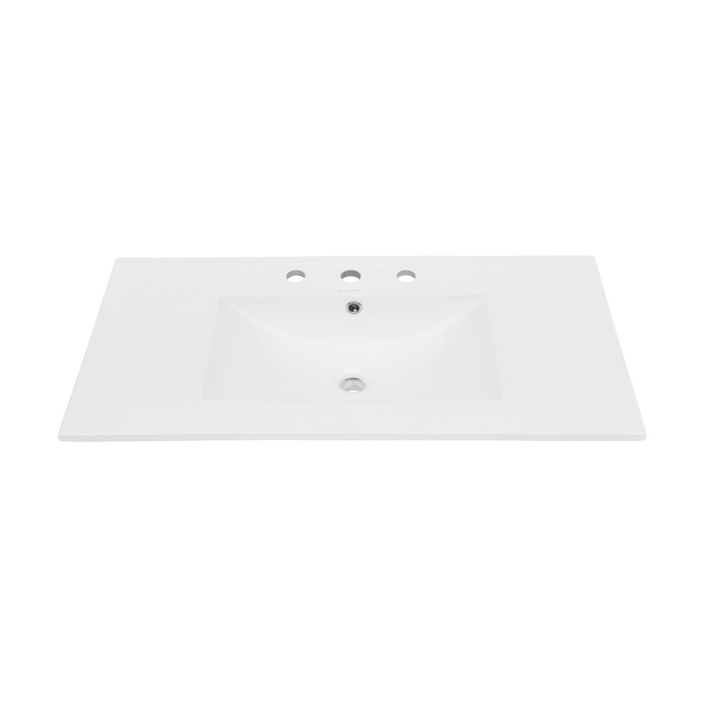 36 inch Ceramic Vanity Sink Top with 3 Holes