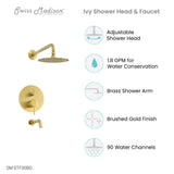 Ivy Single-Handle 1-Spray Tub and Shower Faucet in Brushed Gold (Valve Included)