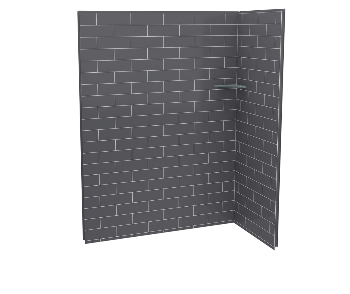 MAAX 107458-301-019 Utile 6032 Composite Direct-to-Stud Two-Piece Corner Shower Wall Kit in Metro Thunder Grey