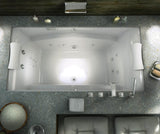 MAAX 101270-056-001 Optik 7236 Acrylic Undermount Center Drain Combined Hydrofeel & Aerofeel Bathtub in White