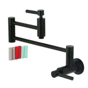 Kingston Brass KS8100DKL Concord Wall Mount Pot Filler Kitchen Faucet, Matte Black