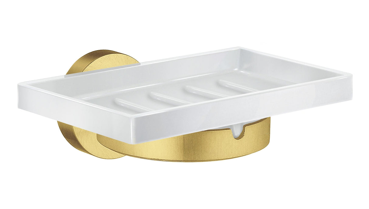 Smedbo Home Holder With Soap Dish in Brass/Porcelain