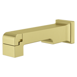Modern Square Tub Spout with Diverter in Brushed Gold