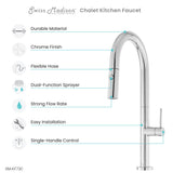 Chalet Single Handle, Pull-Down Kitchen Faucet in Chrome