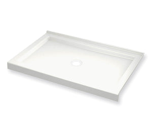 MAAX 410001-503-001-000 B3Round 4832 Acrylic Corner Right Shower Base in White with Center Drain