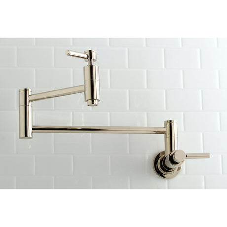Kingston Brass KS8106DL Concord Wall Mount Pot Filler Kitchen Faucet, Polished Nickel