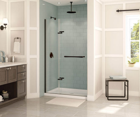 MAAX 136883-900-173-000 Reveal 71 51 ½-54 ½ x 71 ½ in. 8mm Pivot Shower Door for Alcove Installation with Clear glass in Dark Bronze