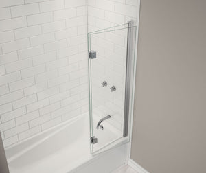 MAAX 138600-900-084-000 Axial Access 42 x 56 in. 6 mm Pivot Tub Screen for Alcove Installation with Clear glass in Chrome
