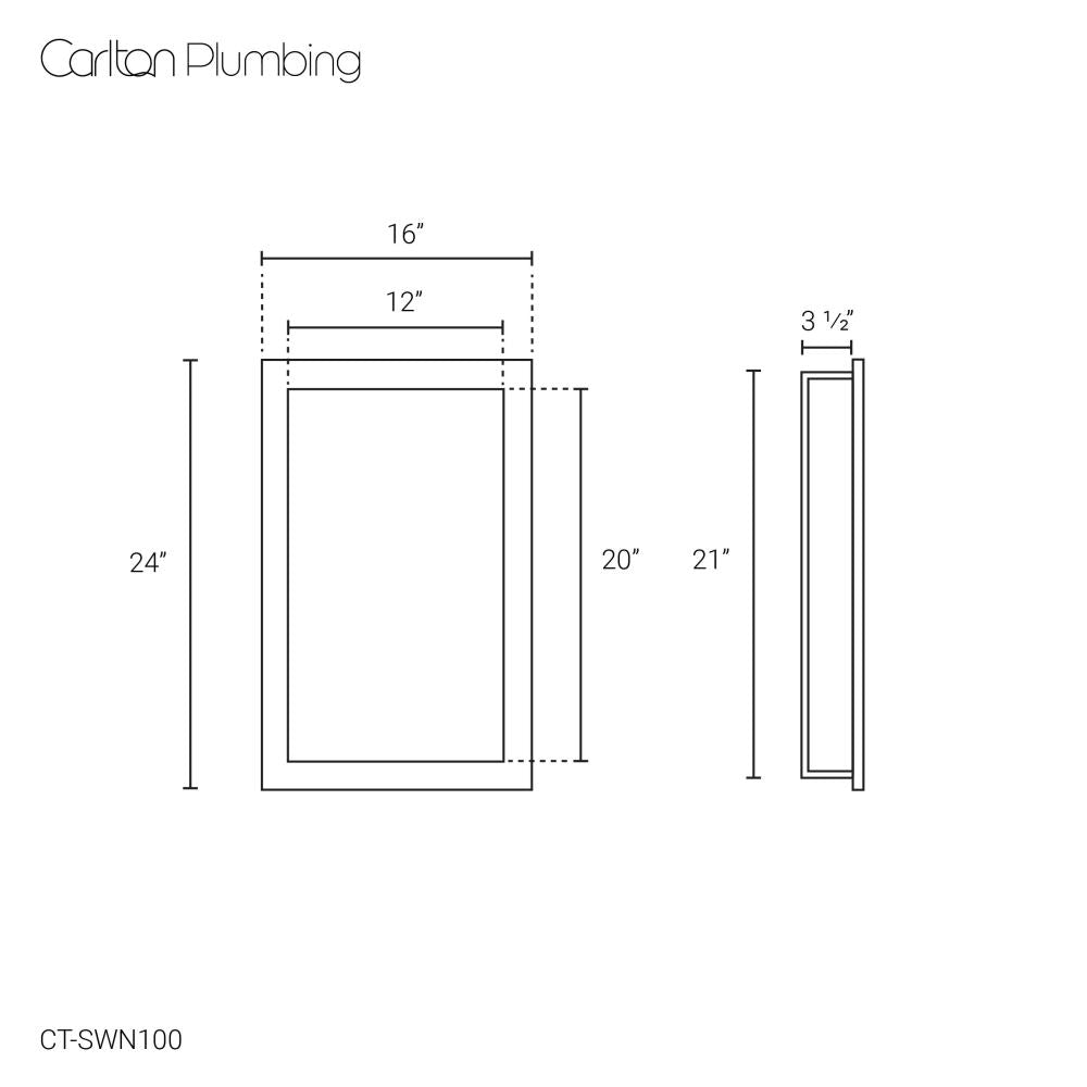 Dover 12" x 20" Single Shelf Wall Niche