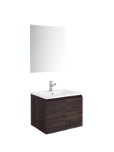 DAX Malibu Engineered Wood and Porcelain Onix Basin with Vanity Cabinet, 24", Wenge DAX-MAL012413-ONX
