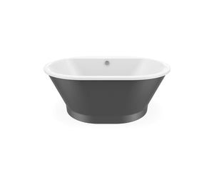 MAAX 103901-000-002-114 Brioso 6042 AcrylX Freestanding Center Drain Bathtub in White with Thundey Grey Skirt