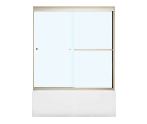 MAAX 135670-900-305-000 Aura SC 55-59 in. x 57 in. 8 mm Bypass Tub Door for Alcove Installation with Clear glass in Brushed Nickel