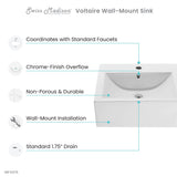 Voltaire 18 Square Ceramic Wall Mount Sink