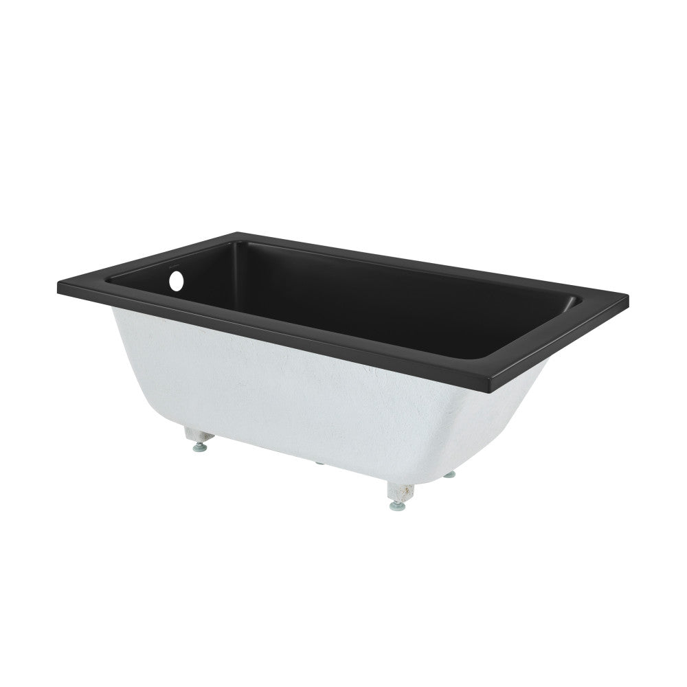 Voltaire 54"x30" Reversible Drain Drop-In Bathtub in Matte Black