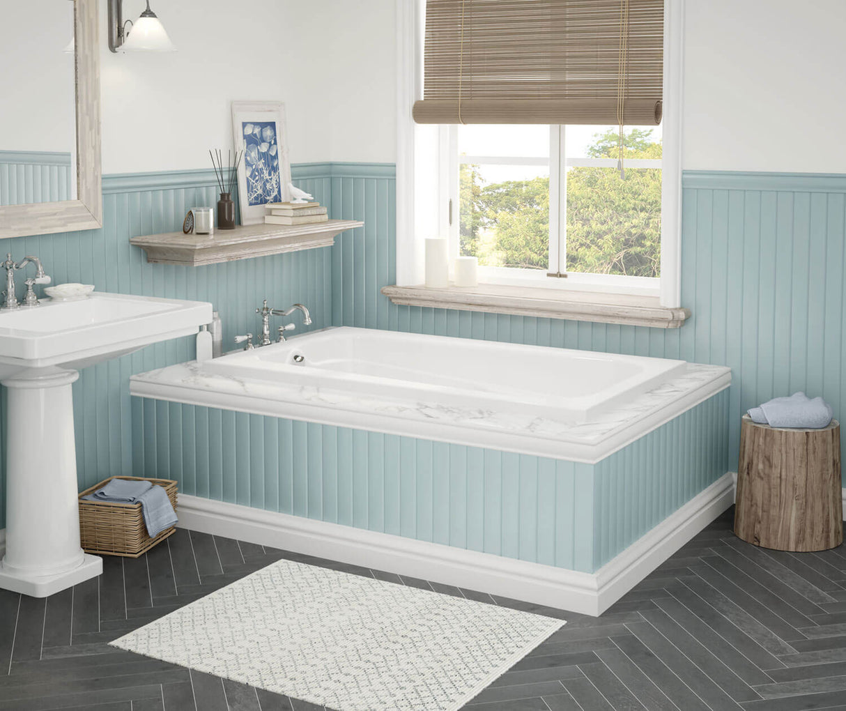 MAAX 100103-003-001-000 Tempest 60 x 36 Acrylic Alcove End Drain Whirlpool Bathtub in White