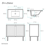 Classe 36" Bathroom Vanity in White Oak