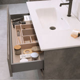 DAX Pasadena Engineered Wood and Porcelain Onix Basin with Single Vanity Cabinet, 24", Cement DAX-PAS012481-ONX