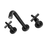 Ivy Double-Cross Handle Valve, Wall-Mount, Bathroom Faucet in Matte Black