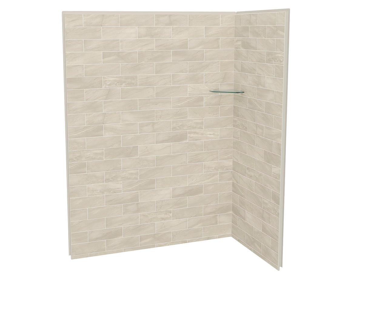 MAAX 107466-312-507 Utile 6036 Composite Direct-to-Stud Two-Piece Corner Shower Wall Kit in Organik Loam