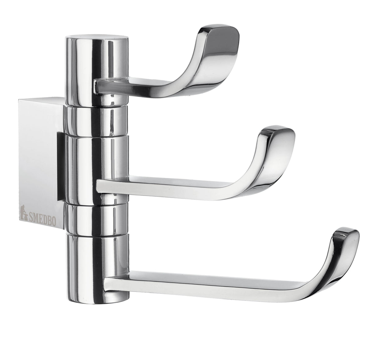 Smedbo Ice Swing Arm Triple Hook in Polished Chrome