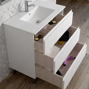 DAX Costa Engineered Wood and Porcelain Basin Single Vanity Cabinet, 36", White DAX-COS013611-ONX