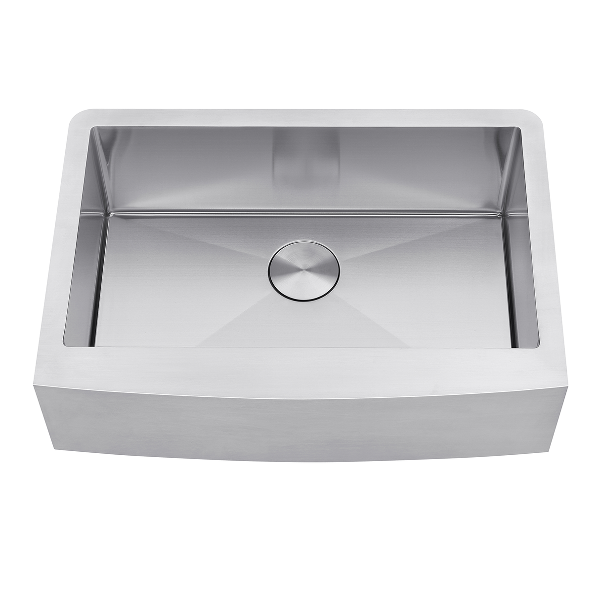 DAX Stainless Steel Farm Kitchen Sink with 1 Bowl and 18 Gauge (Includes Bottom Grid and Strainer), Brushed Stainless Steel DAX-H3021-R10