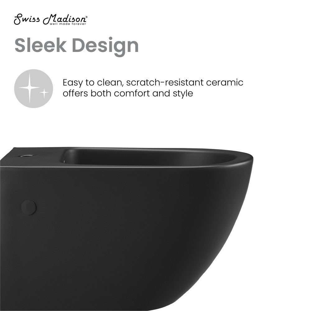 St. Tropez Wall Hung Bidet in Matte Black