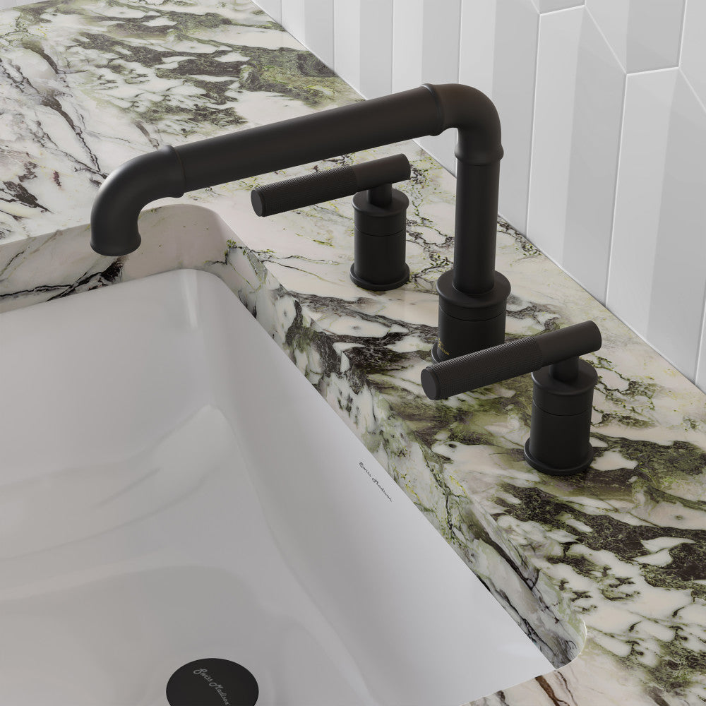 Avallon 8 in. Widespread, Sleek Handle, Bathroom Faucet in Matte Black