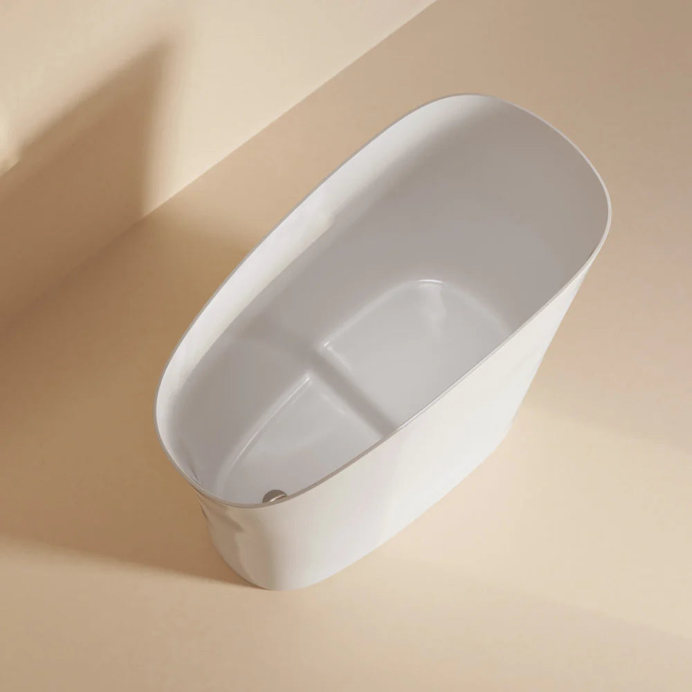 Cascade II 48" Single Slipper Japanese Soaking Freestanding Bathtub in Matte White, Stool Included